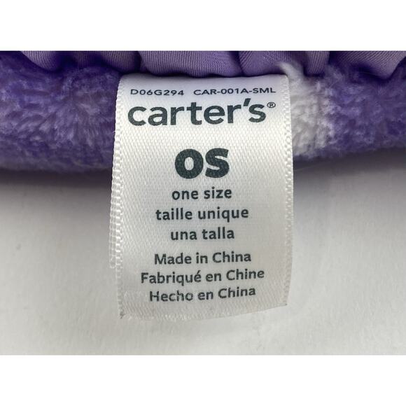 HTF Carters Purple white polkadot Pink Owl blanket satin ruffle edge Plush Thick - Picture 6 of 10